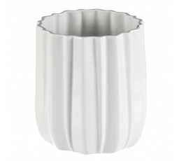 Váza keramická - glazovaná, bílá