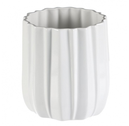 Váza keramická - glazovaná, bílá