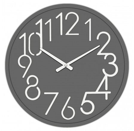 Hodiny nástěnné - pr. 60 cm, MDF, tmavě šedé Hodiny nástěnné - pr. 60 cm, MDF, tmavě šedé