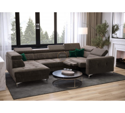 Rohová sedací souprava TOSCANIA MAX I , relax s funkcí spaní 170x350x185 cm - volitelný odstín , pravá 