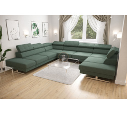 Rohová sedací souprava EMPORIO MAX I 300X350X220 - zelená , levá