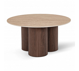 Stůl CARTAGENA 80 cm Travertin/Ořech