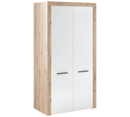 Šatní skříň GAMA 2D, Dub Artisan/Bílá