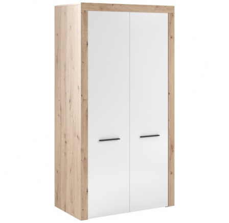 Šatní skříň GAMA 2D, Dub Artisan/Bílá