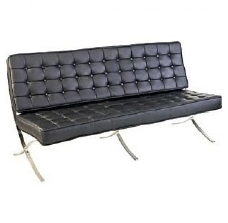 Sofa BA3 pro 3 osoby, černá ekokůže PU