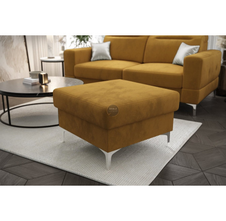 Taburet čalouněný MALIBU 70 x 70 cm - žlutá Taburet čalouněný MALIBU 70 x 70 cm - žlutá