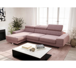 Rohová sedací souprava MILANO MINI 270 cm - růžová, levá