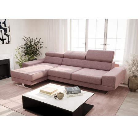 Rohová sedací souprava MILANO MINI 270 cm - růžová, levá Rohová sedací souprava MILANO MINI 270 cm - růžová, levá