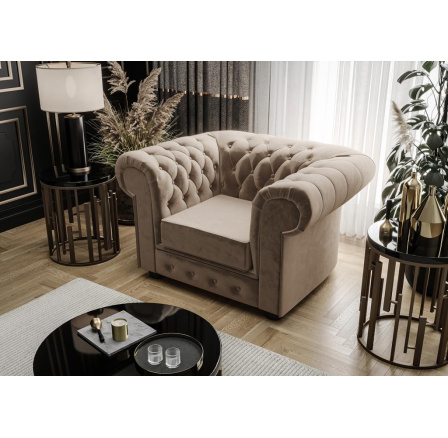 Křeslo MANCHESTER - Odstíny světlé hnědé