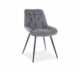Jídelní židle PRAGA manšestr, šedý Fjord 15/černý mat