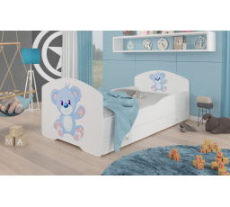 Postel s matrací a šuplíkem PEPE BLUE BEAR 140x70 Bílá
