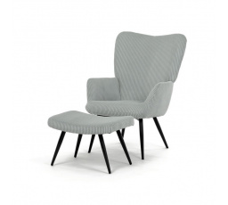 Relaxační křeslo, modrá, manšestrová látka, AK-L7285 BLUE6