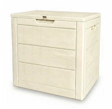 Zahradní úložný box 56x43x53cm, plast, béžová, 120l, AZB-G2035 CRM