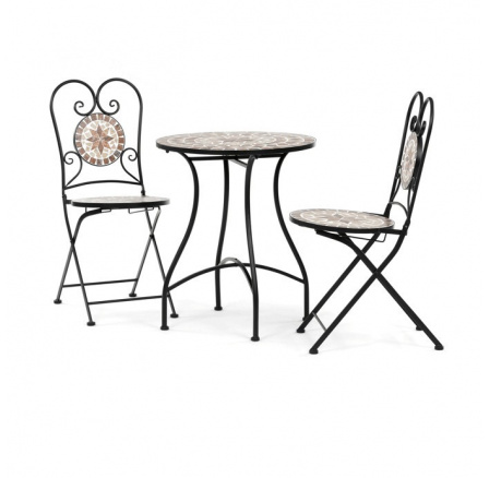 Zahradní set, kov, keramická mozaika, US1600 SET