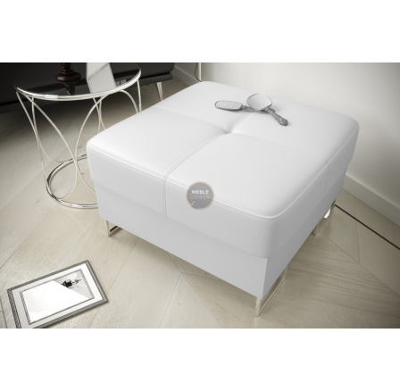 Taburet s uložným prostorem GALAXY 70 x 70 cm přírodní kůže - bílá kůže Taburet s uložným prostorem GALAXY 70 x 70 cm přírodní kůže - bílá kůže
