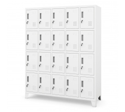 Bílá Kovová šatní skříňka BHP: ROBERT 1360 x 1720 x 450 mm