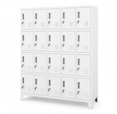 Bílá Kovová šatní skříňka BHP: ROBERT 1360 x 1720 x 450 mm Bílá Kovová šatní skříňka BHP: ROBERT 1360 x 1720 x 450 mm