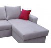 Rohová sedací souprava PEPE, Levá, světle šedá/červené polštářky