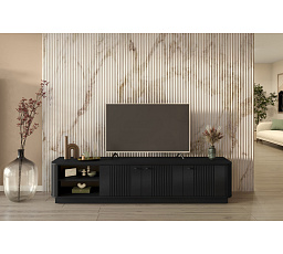 VESPER RTV 187 3D - černý MDF / černý MDF / černé úchyty / sokl