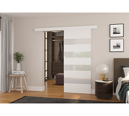 Posuvné dveře na stěnu MILOU 86 White+White Lacobel
