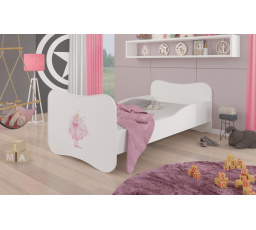 Dětská postel GONZALO s matrací, 160x80 cm, Bílá/Ballerina
