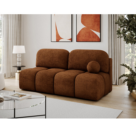 Nuwia sofa with sleeping function and storage box, brick red plush upholstery Avexin 30 145x200 1