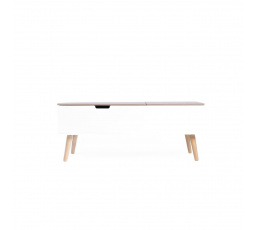 Konferenční stolek ANZABI s výklopnou deskou bílý 105x50.5x43.5 cm 712050