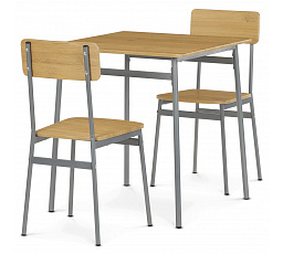 Jídelní set s 2 židlemi, 70x70x76cm, mdf, dub, AUT-O2122 OAK