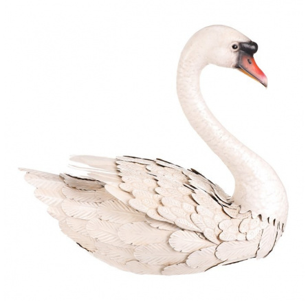 Labuť - kovová zahradní dekorace, vel. L, barva bílá Labuť - kovová zahradní dekorace, vel. L, barva bílá
