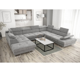 Rohová sedací souprava GALAXY MAX I s funkcí spaní 280x350x225 - šedá , pravá