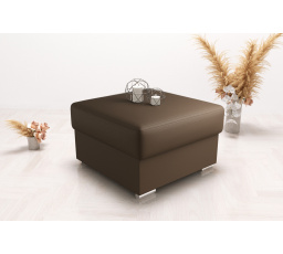 Kožený taburet  s kontejnerem 70 x 70