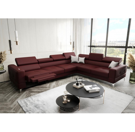 Rohová Kožená sedací souprava s funkcí spaní a , relaxU - TOSCANIA MAX 320x250 cm - pravá, přírodní kůže - volitelná barva Rohová Kožená sedací souprava s funkcí spaní a , relaxU - TOSCANIA MAX 320x250 cm - pravá, přírodní kůže - volitelná barva