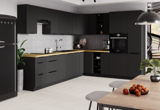 Kuchyně SIENA - Černý mat/Černý mat