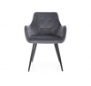 Jídelní židle LEMON VELVET, Šedý Bluvel 14/Černá
