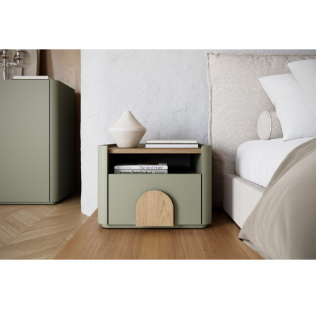 AMILIO NOČNÍ STOLEK 50 1KS - eukalyptus / dub baltic dune / úchyty dub přírodní