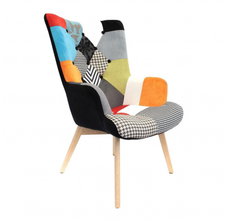 Křeslo ušák Helsinki multicolor patchwork