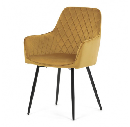Jídelní židle, žlutá, sametová látka, DCH-215 YEL4 Jídelní židle, žlutá, sametová látka, DCH-215 YEL4