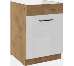Dolní skřínka VIGO - 60 ZL 1S BB, Dub Lancelot / Bílý lesk
