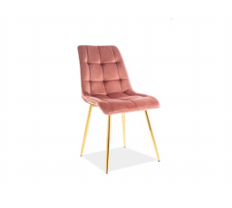 Jídelní židle CHIC VELVET, růžový Bluvel 52/zlatá