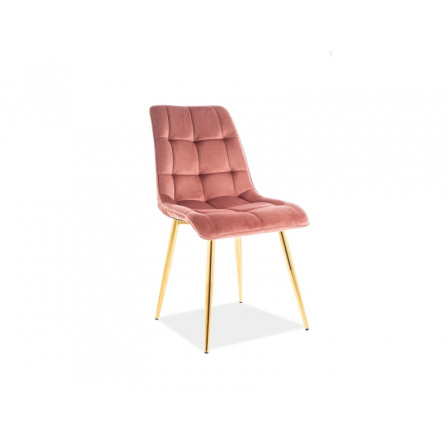 Jídelní židle CHIC VELVET, růžový Bluvel 52/zlatá