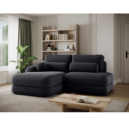 Ripeli Corner Sofa Bed with Storage, Black Velvet, Left-Hand Facing Modullo 10 180x128 Left 1