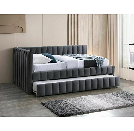 Postel s přistýlkou ALFIE VELVET, Šedý Bluvel 14