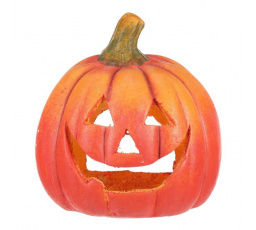 Dýně z terakoty - svícen, barva oranžovo-červená