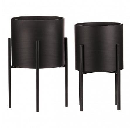 Stojan - kovový, kulatý, černý mat, cena za sadu 2 ks Stojan - kovový, kulatý, černý mat, cena za sadu 2 ks