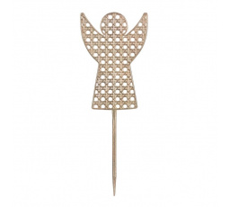 Anděl kovový - zápich, barva champagne
