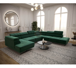 Rohová sedací souprava EMPORIO MAX II 300X350X180 - zelená , pravá