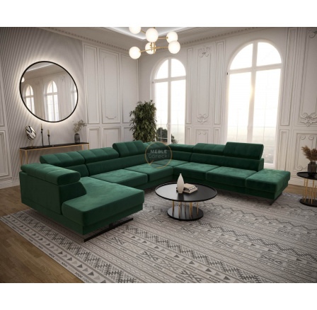 Rohová sedací souprava EMPORIO MAX II 300X350X180 - zelená , pravá