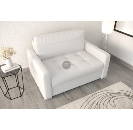 Sofa VERONA I 140 cm přírodní kůže - bílá kůže
