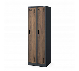 Dvoukřídlá pracovní skříňka antracitová / ořech: Eco Design KACPERT II, 600 x 1800 x 500 mm