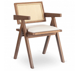 Židle MADERA 2 Ořech/Béžová Prolamovaná